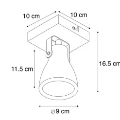 Set van 6 industriële spots grijs beton 1-lichts - Creto