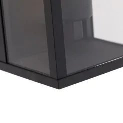 Set van 2 Industriële wandlampen zwart 26 cm IP44- Charlois