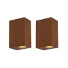 Set van 2 industriële wandlampen roestbruin 2-lichts IP44 - Baleno