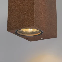 Set van 2 industriële wandlampen roestbruin 2-lichts IP44 - Baleno