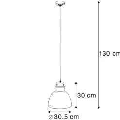 Set van 2 landelijke hanglampen grijs - Dory