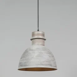 Set van 2 landelijke hanglampen grijs - Dory