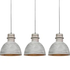 Set van 3 landelijke hanglampen grijs - Dory