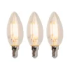 Set van 3 LED E14 dimbare kaarslampen B35 5W 380lm 2700K