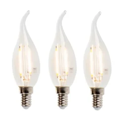 Set van 3 LED filament kaarslamp E14 3W 2700K 250lm F35 dimbaar helder
