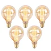 Set van 5 LED lamp G95 E27 5W 1800K amber 3-staps dimbaar