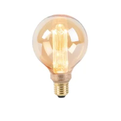 Set van 5 LED lamp G95 E27 5W 1800K amber 3-staps dimbaar