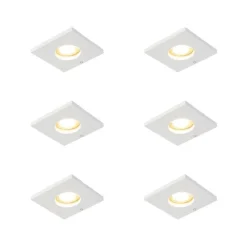 Set van 6 Moderne badkamer inbouwspot wit - Doku