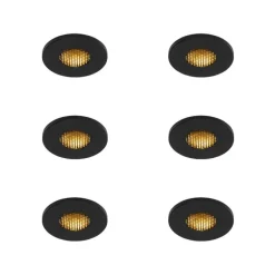 Set van 6 Moderne badkamer inbouwspot zwart IP54 - Shed Honey