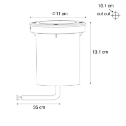 Set van 6 moderne buiten grondspots zwart 35 mm verstelbaar IP65 - Delux