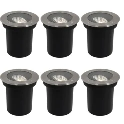 Set van 6 moderne buiten grondspots staal AR70 verstelbaar IP65 - Delux