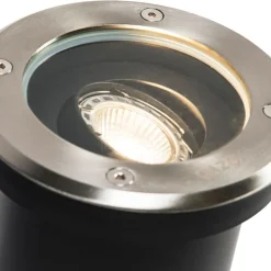 Set van 6 moderne buiten grondspot RVS IP65 verstelbaar - Delux