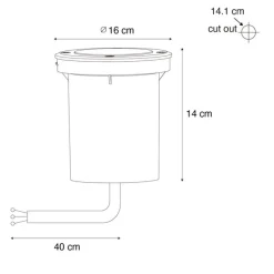 Set van 6 moderne buiten grondspots zwart AR70 verstelbaar IP65 - Delux