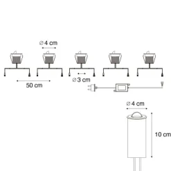 Set van 5 moderne grondspots wit incl. LED IP67 - Linsey