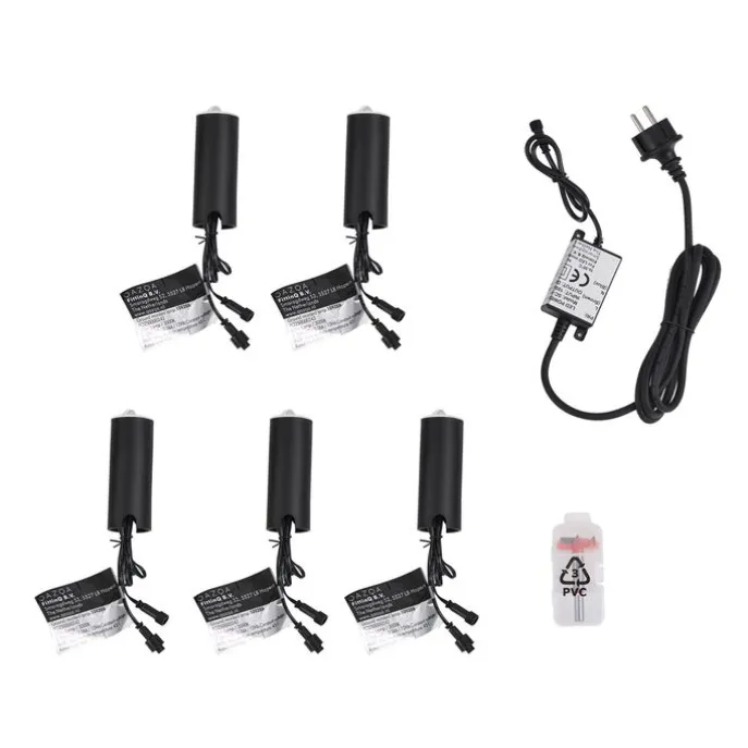 Set van 5 moderne grondspots wit incl. LED IP67 - Linsey