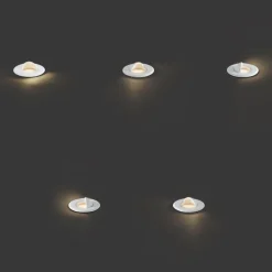 Set van 5 moderne grondspots wit incl. LED IP67 - Linsey