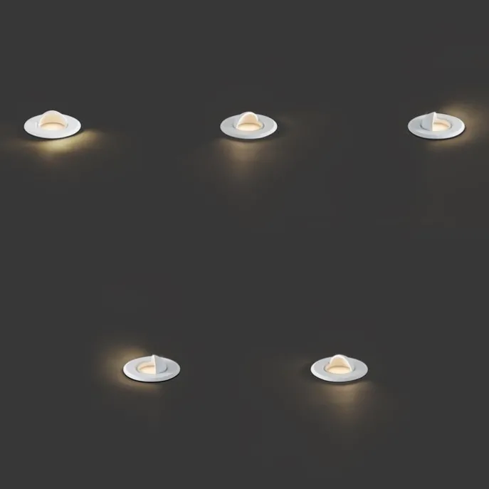 Set van 5 moderne grondspots wit incl. LED IP67 - Linsey