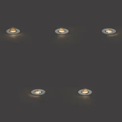 Set van 5 moderne grondspots aluminium incl. LED IP67 - Linsey