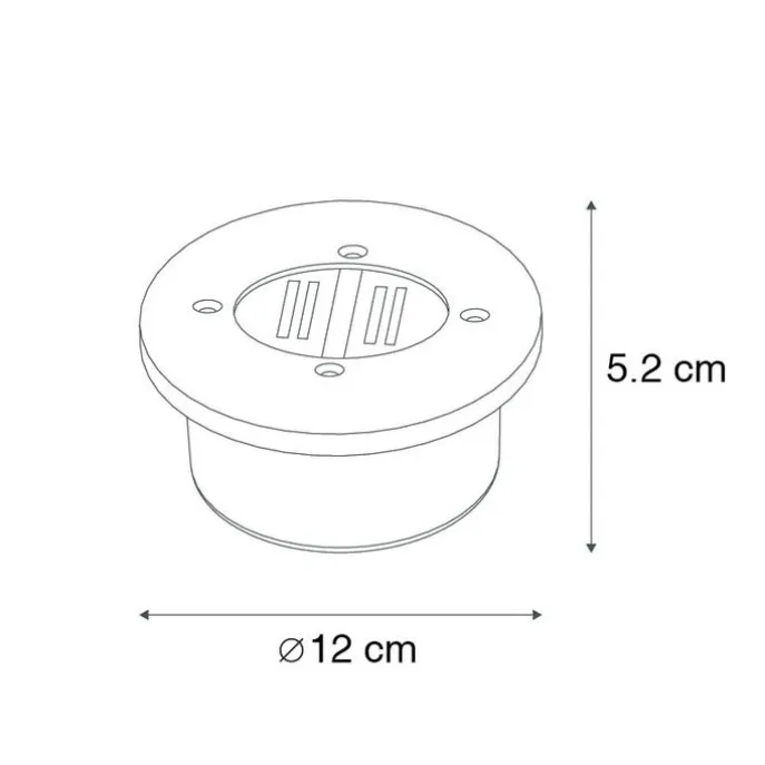 Set van 5 moderne grondspots staal IP44 solar - Tiny