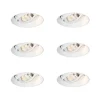 Set van 6 Moderne inbouwspot wit GU10 AR70 rond trimless - Oneon