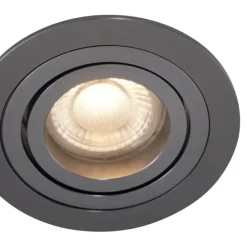 Set van 6 Moderne inbouwspot gunmetal GU10 50mm rond kantelbaar - Rondoo