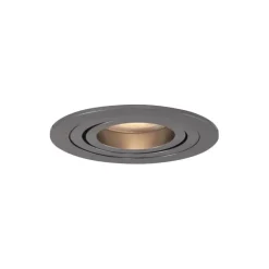 Set van 6 Moderne inbouwspot gunmetal GU10 50mm rond kantelbaar - Rondoo