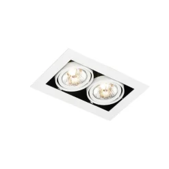 Set van 6 Moderne inbouwspot wit 2-lichts verstelbaar - Oneon 70