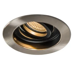 Set van 5 moderne inbouwspots staal - Rondoo