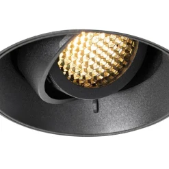 Set van 6 Moderne inbouwspot zwart GU10 rond trimless - Oneon Honey