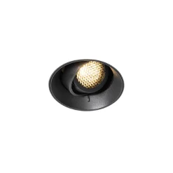 Set van 6 Moderne inbouwspot zwart GU10 rond trimless - Oneon Honey