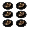 Set van 6 Moderne inbouwspot zwart verstelbaar - Coop 111 Honey