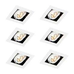 Set van 6 Moderne inbouwspot wit verstelbaar - Oneon 70