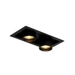 Set van 6 Moderne inbouwspot zwart verstelbaar 2-lichts - Roof