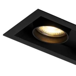 Set van 6 Moderne inbouwspot zwart verstelbaar 2-lichts - Roof