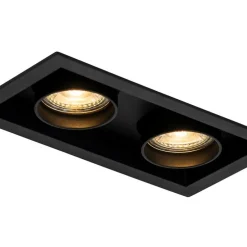 Set van 6 Moderne inbouwspot zwart verstelbaar 2-lichts - Roof