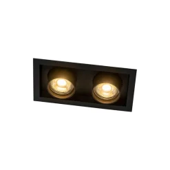 Set van 6 Moderne inbouwspot zwart verstelbaar 2-lichts - Roof