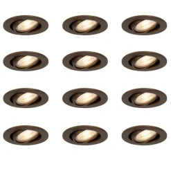 Set van 12 moderne inbouwspots donker brons kantelbaar - Cisco