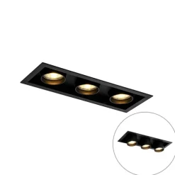 Set van 6 Moderne inbouwspot zwart verstelbaar 3-lichts - Roof