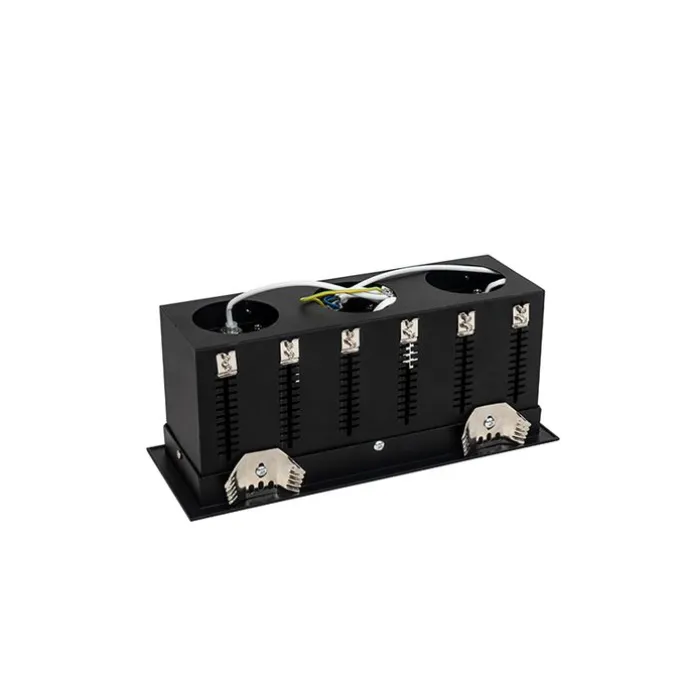 Set van 6 Moderne inbouwspot zwart verstelbaar 3-lichts - Roof