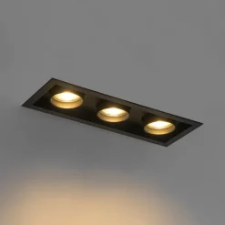 Set van 6 Moderne inbouwspot zwart verstelbaar 3-lichts - Roof