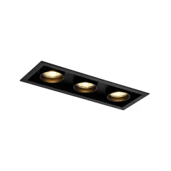 Set van 6 Moderne inbouwspot zwart verstelbaar 3-lichts - Roof