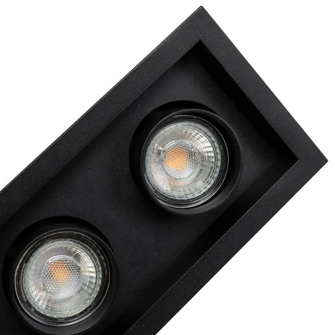 Set van 6 Moderne inbouwspot zwart verstelbaar 3-lichts - Roof