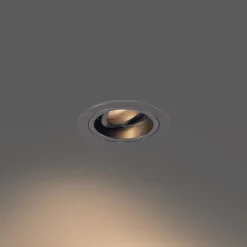 Set van 6 Moderne inbouwspot gunmetal GU10 50mm rond kantelbaar - Chuck