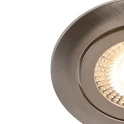 Set van 5 moderne inbouwspots staal incl. LED 3-staps dimbaar - Mio