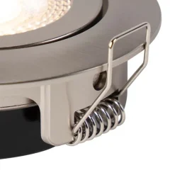 Set van 5 moderne inbouwspots staal incl. LED 3-staps dimbaar - Mio