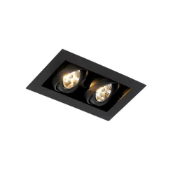 Set van 6 Moderne inbouwspot zwart 2-lichts verstelbaar - Oneon 70