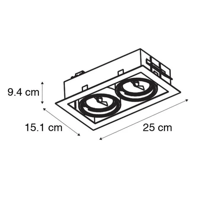 Set van 6 Moderne inbouwspot zwart 2-lichts verstelbaar - Oneon 70