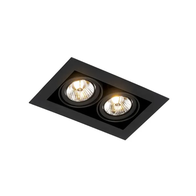 Set van 6 Moderne inbouwspot zwart 2-lichts verstelbaar - Oneon 70