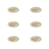 Set van 6 Moderne inbouwspot beige GU10 50mm draai- en kantelbaar - Chuck