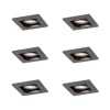 Set van 6 Moderne inbouwspot gunmetal GU10 50mm rond kantelbaar - Qure